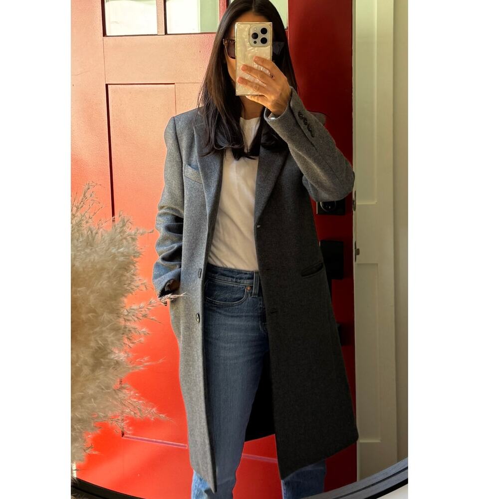 Zara Manteco Grey Wool Coat Size XS